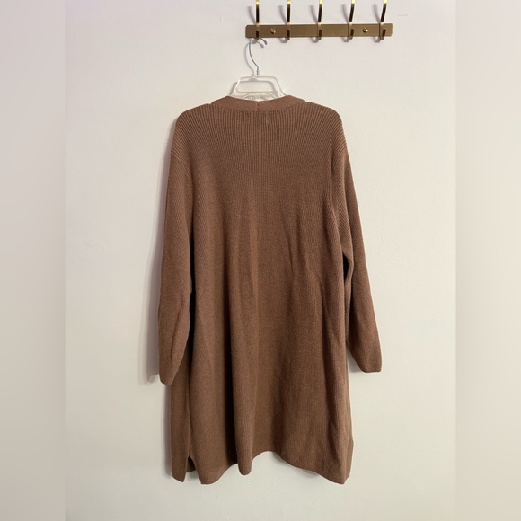 Old Navy Shaker Stitch Tan Brown Open Front Sweater Cardigan Plus 3X - Picture 4 of 4